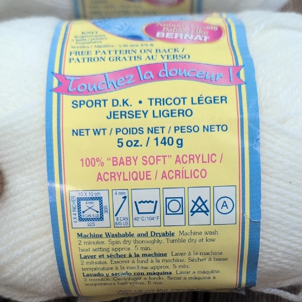 Bernat Softee Baby Yarn - White